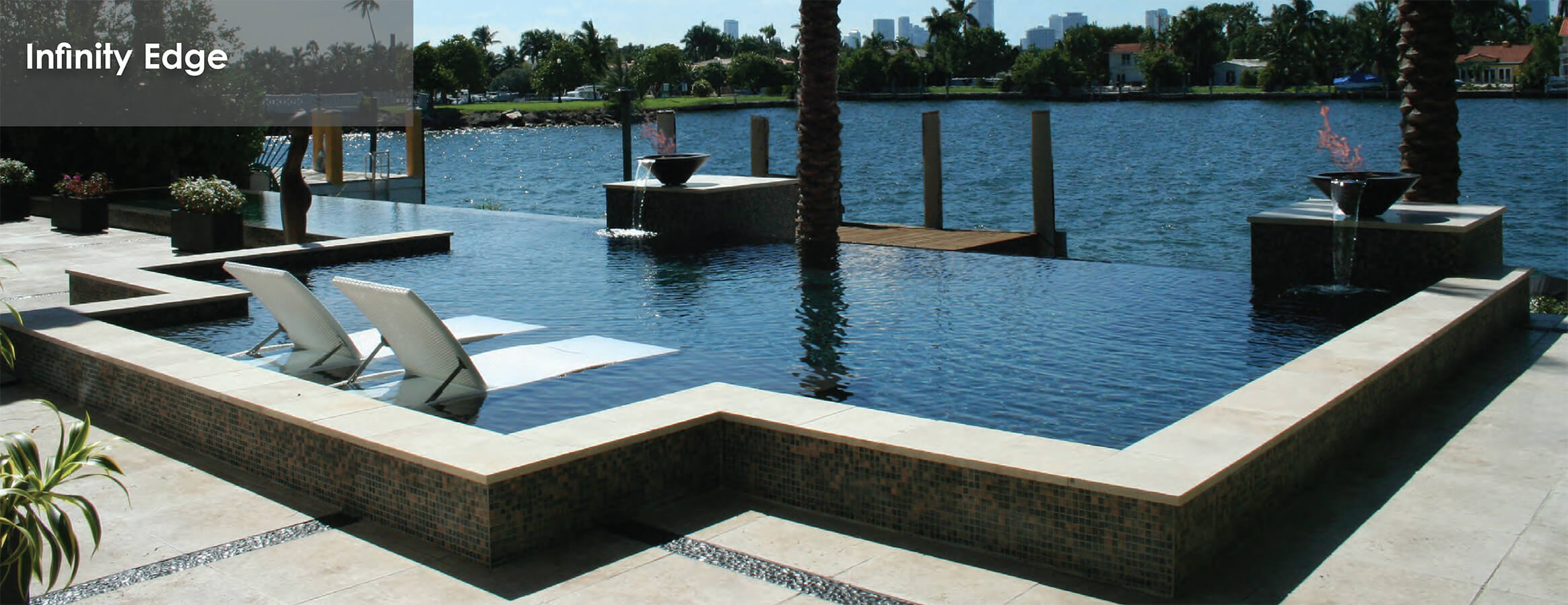 infinity edge pool with tanning ledge